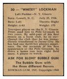 1948 Bowman Baseball #030 Whitey Lockman Giants EX 484597