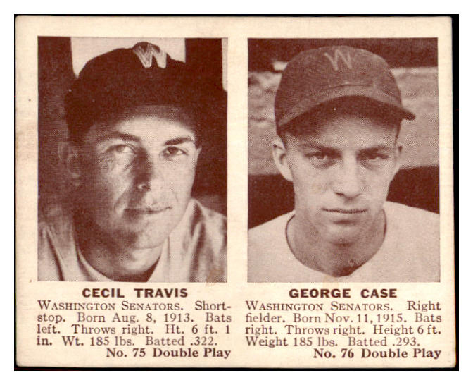 1941 Double Play #075/76 Cecil Travis George Case EX 484660