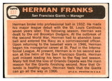 1966 Topps Baseball #537 Herman Franks Giants VG 484698