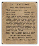 1948 Bowman Baseball #001 Bob Elliott Braves PR-FR 484762