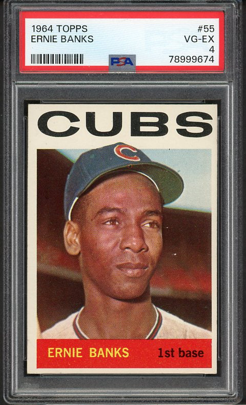 1964 Topps Baseball #055 Ernie Banks Cubs PSA 4 VG-EX 484891