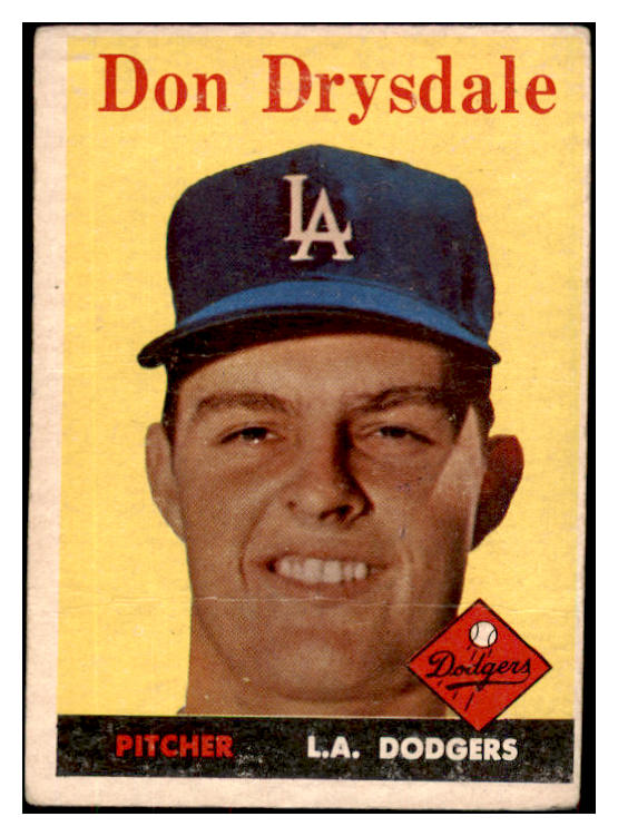 1958 Topps Baseball #025 Don Drysdale Dodgers Good 484928