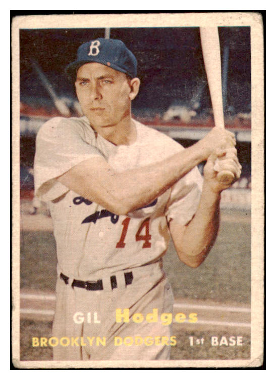 1957 Topps Baseball #080 Gil Hodges Dodgers Good 484929