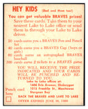 1960 Lake To Lake Del Crandall Braves VG-EX 485136