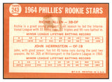 1964 Topps Baseball #243 Richie Allen Phillies EX-MT residue back 485303