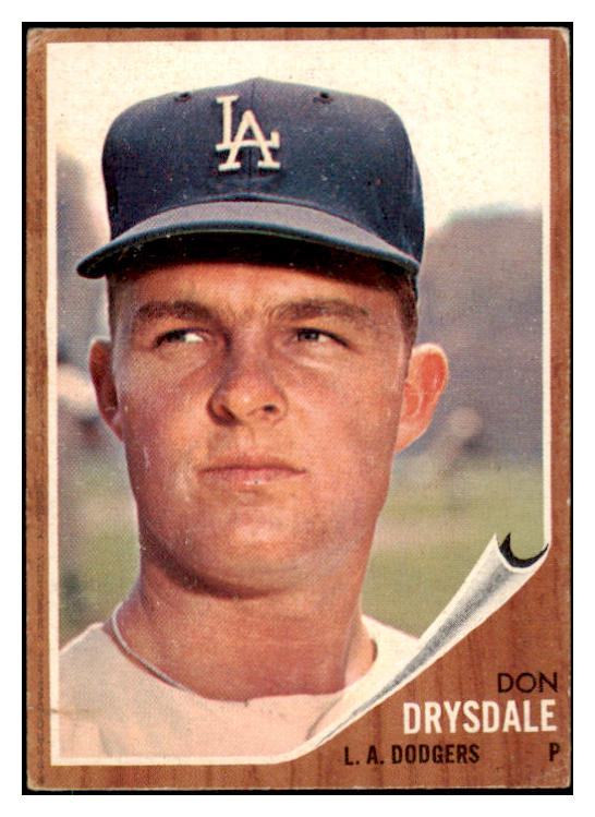 1962 Topps Baseball #340 Don Drysdale Dodgers EX 485338