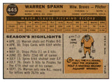1960 Topps Baseball #445 Warren Spahn Braves VG-EX 485345