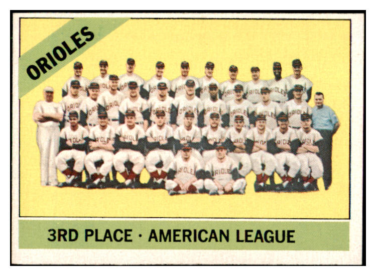 1966 Topps Baseball #348 Baltimore Orioles Team EX-MT 485488