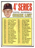 1967 Topps Baseball #278 Checklist 4 Jim Kaat VG 485495