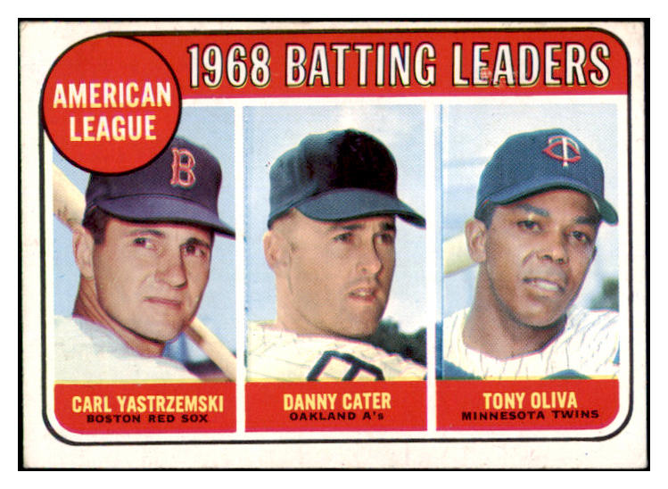 1969 Topps Baseball #001 A.L. Batting Leaders Yastrzemski VG-EX 485559