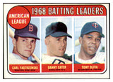 1969 Topps Baseball #001 A.L. Batting Leaders Yastrzemski VG-EX 485559