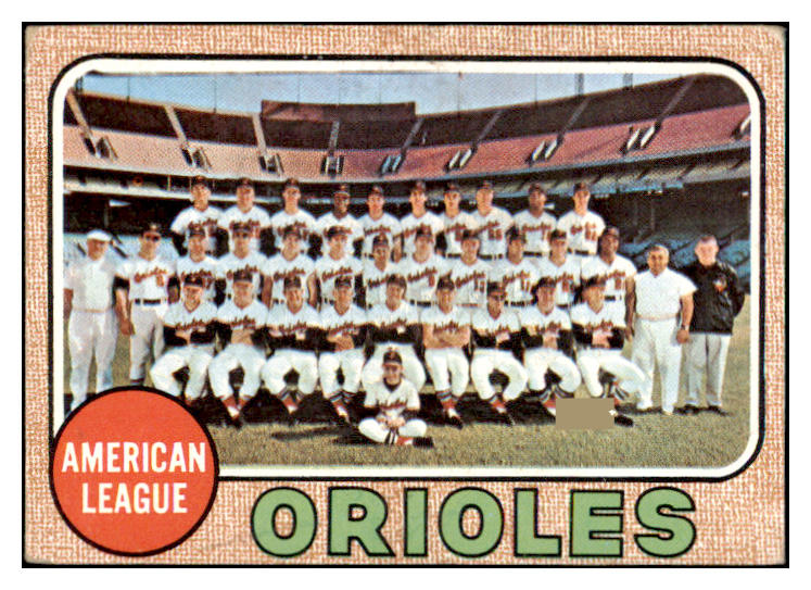 1968 Topps Baseball #334 Baltimore Orioles Team VG-EX 485564