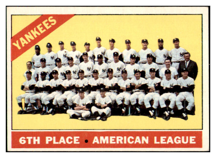 1966 Topps Baseball #092 New York Yankees Team EX-MT 485573