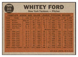 1962 Topps Baseball #315 Whitey Ford IA Yankees EX-MT 485659