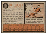 1962 Topps Baseball #581 Mel Roach Phillies NR-MT 485662
