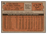 1972 Topps Baseball #200 Lou Brock Cardinals EX-MT 485710