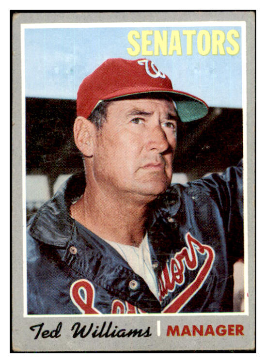 1970 Topps Baseball #211 Ted Williams Senators VG-EX ink back 485752