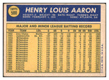 1970 Topps Baseball #500 Hank Aaron Braves VG 485777