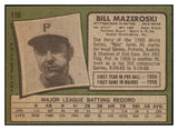 1971 Topps Baseball #110 Bill Mazeroski Pirates EX-MT 485787