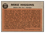 1962 Topps Baseball #559 Mike Higgins Red Sox VG 485825