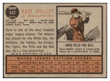 1962 Topps Baseball #542 Dave Philley Red Sox VG 485830