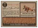 1962 Topps Baseball #574 Dean Stone Colt .45s VG 485851