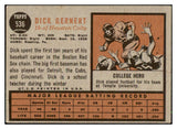 1962 Topps Baseball #536 Dick Gernert Colt .45s VG-EX 485875