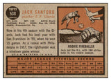 1962 Topps Baseball #538 Jack Sanford Giants NR-MT 485892