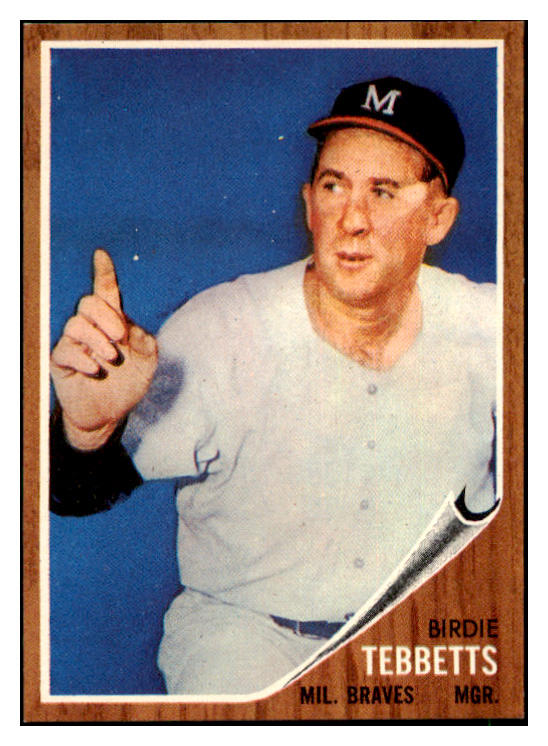 1962 Topps Baseball #588 Birdie Tebbetts Braves NR-MT 485954