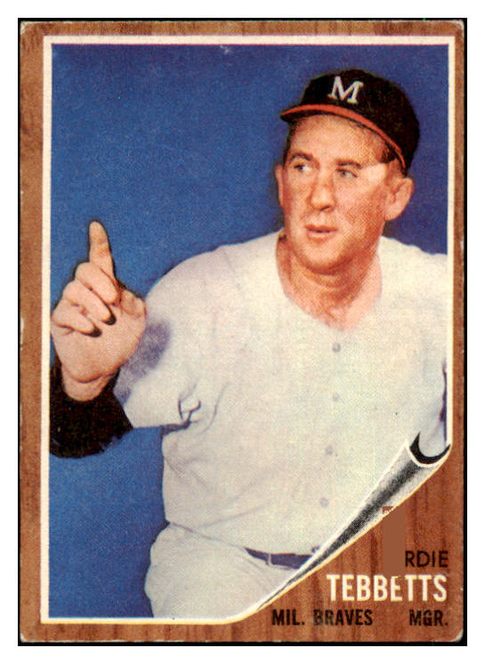 1962 Topps Baseball #588 Birdie Tebbetts Braves VG-EX 485955