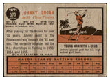 1962 Topps Baseball #573 Johnny Logan Pirates VG-EX 485990