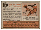 1962 Topps Baseball #541 Don Nottebart Braves VG-EX 486001