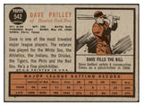 1962 Topps Baseball #542 Dave Philley Red Sox VG-EX 486006