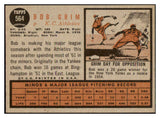 1962 Topps Baseball #564 Bob Grim A's EX-MT 486020