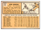 1963 Topps Baseball #415 Bob Gibson Cardinals EX 486042