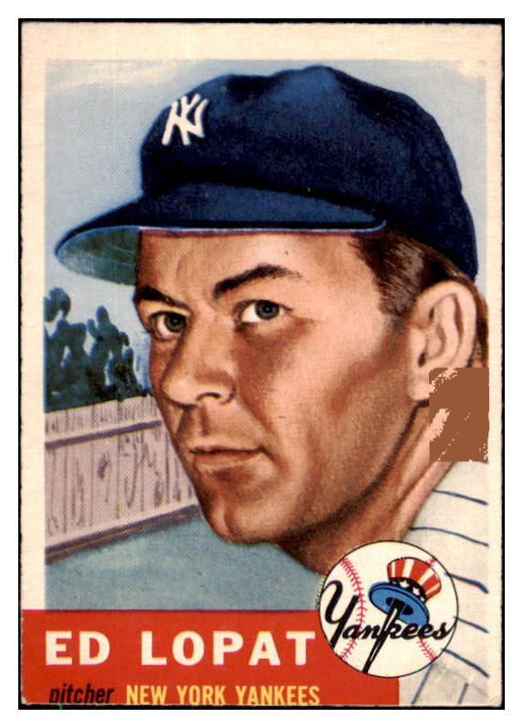 1953 Topps Baseball #087 Eddie Lopat Yankees EX-MT 486070