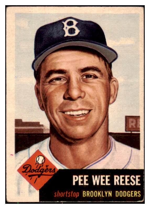 1953 Topps Baseball #076 Pee Wee Reese Dodgers EX 486090
