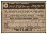 1952 Topps Baseball #058 Bob Mahoney Browns VG-EX Black 486134