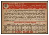 1952 Topps Baseball #109 Ted Wilks Pirates VG-EX 486152