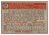 1952 Topps Baseball #218 Clyde Mccullough Pirates VG-EX 486185