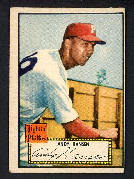 1952 Topps Baseball #074 Andy Hansen Phillies VG-EX Red 486192