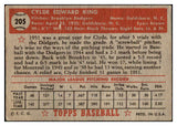 1952 Topps Baseball #205 Clyde King Dodgers GD-VG 486208