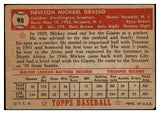 1952 Topps Baseball #090 Mickey Grasso Senators VG-EX 486225