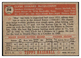 1952 Topps Baseball #218 Clyde Mccullough Pirates VG-EX 486232