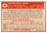 1952 Topps Baseball #169 Howie Judson White Sox EX 486239