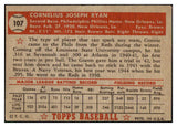 1952 Topps Baseball #107 Connie Ryan Phillies EX 486242