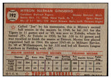 1952 Topps Baseball #192 Joe Ginsberg Tigers EX+/EX-MT 486251