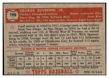 1952 Topps Baseball #199 George Zuverink Indians EX-MT 486269