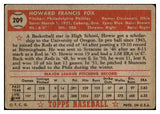 1952 Topps Baseball #209 Howie Fox Phillies VG 486291