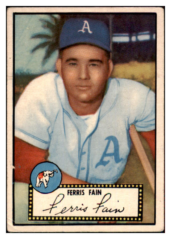 1952 Topps Baseball #021 Ferris Fain A's VG Black 486300